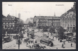 Germany BERLIN 1910 Alexanderplatz. Street View. Trams. Old Postcard  (h2874) - Mitte