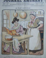 GRAVURE COULEUR 1901 PLAT DIFFICILE CUISINIERE ARTISTE - Autres & Non Classés
