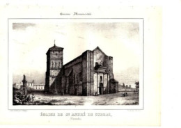 LITHOGRAPHIE 19ème GUIENNE MONUMENTALE EGLISE DE SAINT ANDRE DE CUBZAC GIRONDE - Other & Unclassified