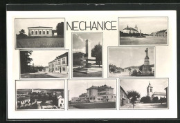 AK Nechanice, Marktplatz, Kirche, Gebäudeansichten  - Czech Republic