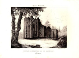 LITHOGRAPHIE GUIENNE MONUMENTALE 19è CHATEAU DE BEAUFORT OU DEBARRIERE PERIGUEUX - Sonstige & Ohne Zuordnung