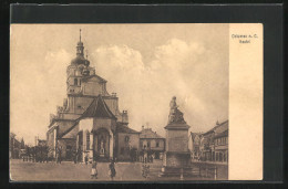 AK Chlumec Nad Cidlinou, Kostel, Marktplatz  - Tchéquie
