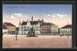 AK Nový Bydzov, Namesti, Denkmal, Rathaus  - Tchéquie