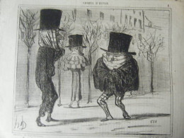 LITHOGRAPHIE ORIGINALE DE DAUMIER 19è CROQUIS D' HIVER - Other & Unclassified