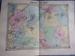 CARTE TOPOGRAPHIQUE DESSINEE ET GRAVEE PAR EHRARD VERS 1860 CHOISY LE ROI - Other & Unclassified