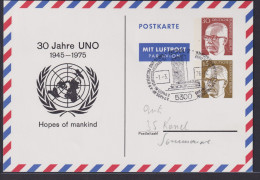 Berlin Privatganzsache 2 Wertstempel Heinemann 30 Jahre UNO Toller SST Bonn - Cartas & Documentos