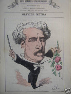 GRAVURE GILL POCHOIR 19ème OLIVIER METRA NE A REIMS MUSICIEN ET COMPOSITEUR - Other & Unclassified