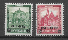 GERMANIA REICH REP.DI WEIMAR 1932 BENEFICENZA SOPRASTAMPATO CON NUOVO VALORE UNIF. 439-440  MLH  VF - Unused Stamps
