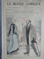LE MONDE COMIQUE N° 651 VERS 1880 GRAVURE COULEUR DE ROBIDA MENAGES FIN SIECLE - Sonstige & Ohne Zuordnung