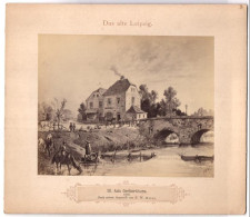 Fotografie Unbekannter Fotograf, Ansicht Leipzig, Partie Am Gerbertore Um 1868, Nach Einem Aquarell Von F.W. Heine  - Orte