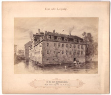 Fotografie Unbekannter Fotograf, Ansicht Leipzig, Barfussmühle Um 1880, Nach Einem Aquarell Von A. Lewy  - Lieux
