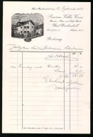 Rechnung Bad Reichenhall 1937, Pension Villa Vroni Peter Und Sofie Wack, Blick Auf Die Pension  - Altri & Non Classificati