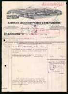 Rechnung Durlach 1932, Badische Maschinenfabrik U. Eisengiesserei, Werk Durlach Und Werk Karlsruhe  - Other & Unclassified