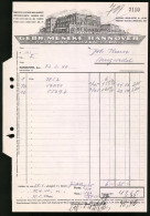 Rechnung Hannover 1940, Faabrikgebäude Der Hüte Und Mützenfabrik Gebr. Meseke  - Altri & Non Classificati
