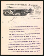 Rechnung Ludwigsburg 1913, Spezialfabrik Für Geldschränke Und Banktresore, Werksansicht Und Verkaufshaus  - Autres & Non Classés