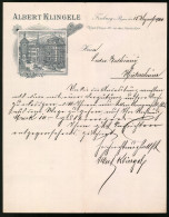 Rechnung Freiburg I. B. 1900, Blick Auf Das Verkaufshaus Der Firma Albert Klingele  - Altri & Non Classificati