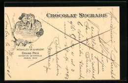 Lithographie Chocolat Suchard, Damen Bei Tasse Kakao  - Landwirtschaftl. Anbau