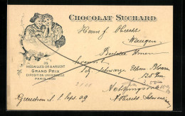 Lithographie Chocolat Suchard, Damenrunde Mit Kakao  - Culture