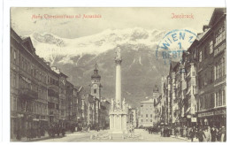 Österreich - Postkarte Maria Theresienstrasse Mit Annasäule Innsbruck 1905 - Autres & Non Classés
