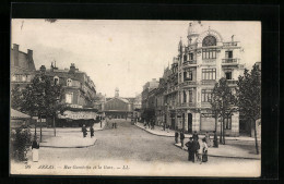 CPA Arras, Rue Gambetta Et La Gare, La Gare Avec Vue De La Rue  - Arras