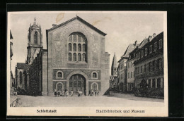 CPA Schlettstadt, Stadtbibliothek Et Museum  - Autres & Non Classés