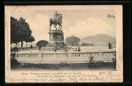 CPA Metz, Kaiser-Wilhelm-monument Avec Vue De St. Quentin, Vorn Eine Schülergruppe  - Metz