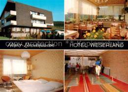 73866682 Brenkhausen Hotel Weserland Gaststube Zimmmer Kegelbahn Brenkhausen - Hoexter
