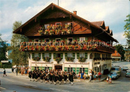 73866627 Oberammergau Hotel Wolf Blumenschmuck Musikkapelle Oberammergau - Oberammergau