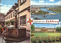 72567632 Koblenz Rhein Fliegeraufnahme Brunnen Deutsches-Eck Koblenz - Koblenz
