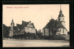 AK Wermsdorf, Königliches Jagdschloss Und Kirche  - Jacht