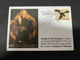 19-5-2024 (5 Z 32) Australia - House Of The Dragon (new Stamp Release 16-4-2024) Games Of Thrones Movies - Cinéma