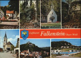 72566939 Falkenstein Oberpfalz Fliegeraufnahme Freibad Kirche Falkenstein - Autres & Non Classés