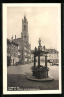 AK Kamenz I. Sa., Markt Mit Rathaus Und Andreasbrunnen  - Kamenz