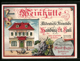 Vertreterkarte Hamburg-St. Pauli, Weinhütte Altdeutsche Weinstube Rudolf Fuchs  - Unclassified