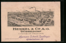 Vertreterkarte Düsseldorf, Henkel & Cie. A.G., Chemische Produkte, Fabrikgebäude  - Unclassified