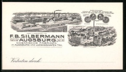 Vertreterkarte Augsburg, F. B. Silbermann, Chemische Fabriken, Ansichtern Der Fabriken  - Non Classés