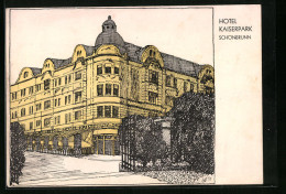Vertreterkarte Schönbrunn, Hotel Kaiserpark Von Kains-Löffler, Blick Auf Das Hotel  - Ohne Zuordnung