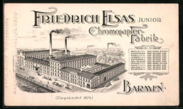 Vertreterkarte Barmen, Chromopapier Fabrik Friedrich Elsas Junior, Fabrikanlage  - Unclassified