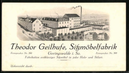 Vertreterkarte Geringswalde I. Sa., Sitzmöbelfabrik Theodor Geilhufe, Ansicht Der Werke  - Ohne Zuordnung