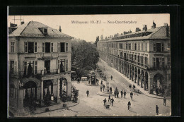 CPA Mülhausen, Neu-Quartierplatz Avec Colonne Morris  - Autres & Non Classés