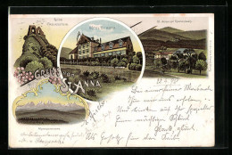 Lithographie St. Anna, Hotel, Ruine Freundstein, Alpenpanorama  - Autres & Non Classés