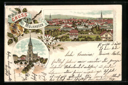 Lithographie Mülhausen, Kath. L'Église, Vue Générale  - Autres & Non Classés