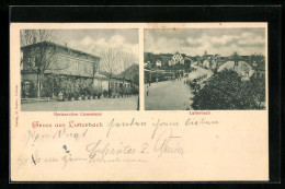 CPA Lutterbach, Restaurant Lienemann, Vue De La Rue  - Autres & Non Classés