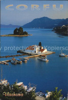72565494 Corfu Korfu Fliegeraufnahme Mit Kirche Und Hafen  - Greece