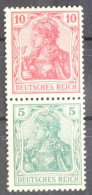 Deutsches Reich Zd S5 Mit Falz Zusamenndrucke #GE734 - Zusammendrucke