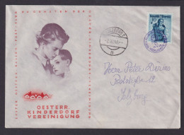 Ballon Postflug Österreich Brief Kinderdorf Vereinigung EF 10 Gr. Trachten - Cartas & Documentos
