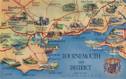 R007331 Bournemouth And District. A Map. Valentine. Art Colour. No A2332 - Monde