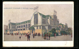 Künstler-AK Prag-Praze, Jubilejni Vystava 1908, Pavillon Potravin A Pozivatin Arch. B. Hübschmann  - Exhibitions