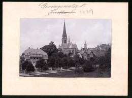 Fotografie Brück & Sohn Meissen, Ansicht Geringswalde I. Sa., Blick Auf Eine Strasse Mit Wohnhäusern Und Kirche  - Places
