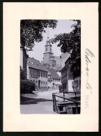Fotografie Brück & Sohn Meissen, Ansicht Oederan I. Sa., Strassenpartie In Der Unterstadt Mit Kirche  - Places